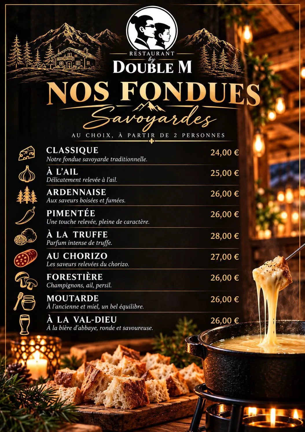 Fondue Savoyarde au Restaurant by double M